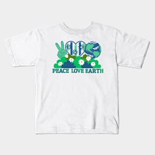 Peace Love Earth Kids T-Shirt